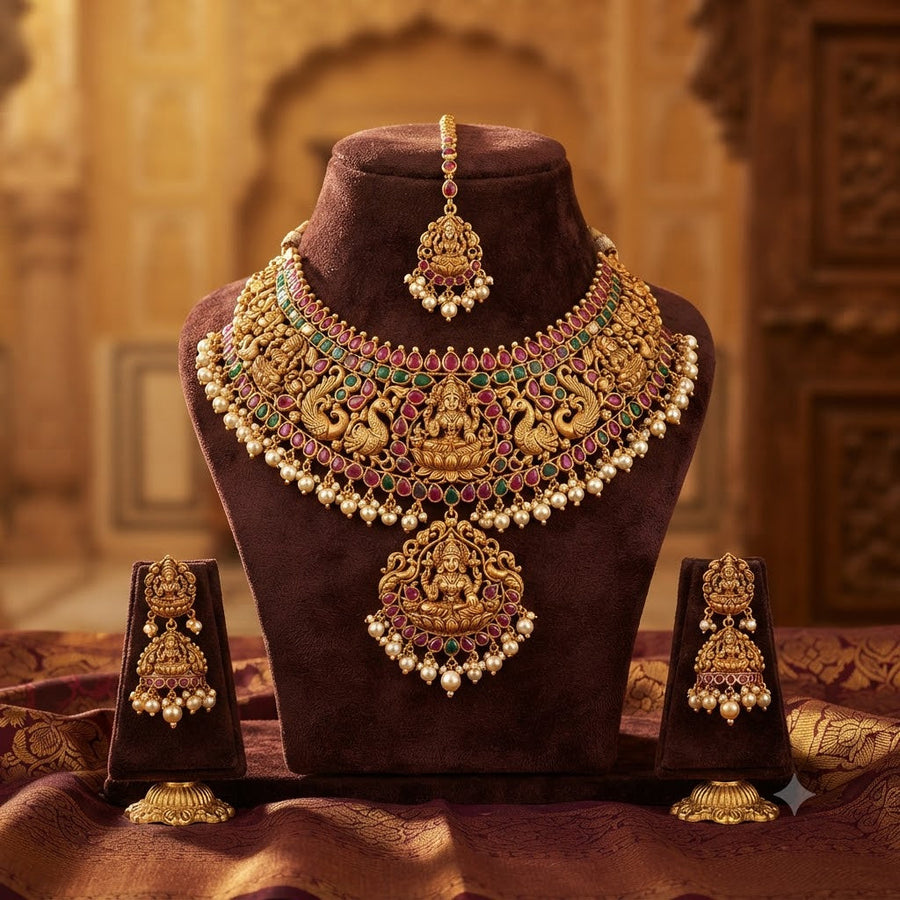 Temple Gold Antique Jewellery Set