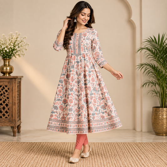 Printed A-Line Casual Kurti